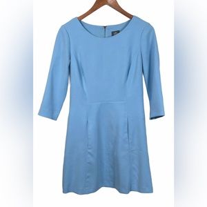 Vince Camuto baby Blue Stretch Crepe Fit & Flare Dress